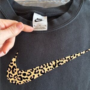 Nike Black Top with Leopard Swoosh